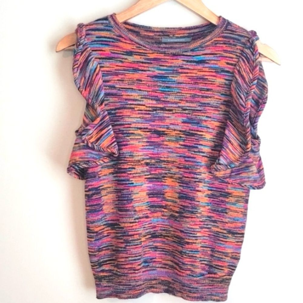 Anthropologie Ruby Flutter-Sleeved Top In Novelty… - image 7